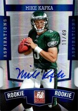 Mike Kafka autographed Football Card 2010 Donruss Elite Rookie Aspirations #155