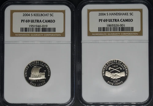 2004-S Nickel Keelboat/Handshake NGC PF69 Ultra Cameo 2 Coin Lot ✪COINGIANTS✪