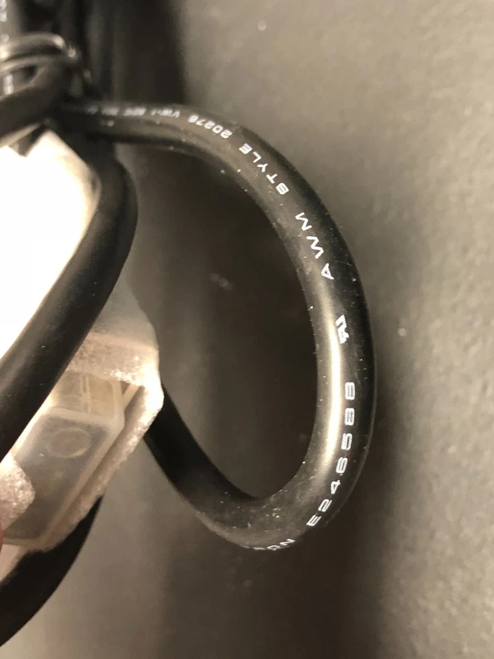 HOTRON E246588 AWM STYLE 20276 VW-1 80 C 30V FT1 BLACK Male To Male Cable - Image 3 of 4