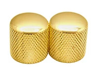 Gold Tele Dome Top Barrel Knobs (Fits Metric) Push On 2pc.