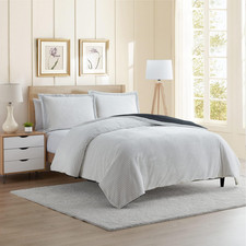 Premium Flannel Duvet Cover Set - 3 PC Reversible Full Comforter Cover Set with