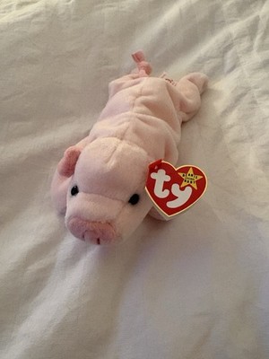 TY Beanie Baby  Squealer  The Pig Toy - RARE/TAG ERRORS, PVC Pellets 1993