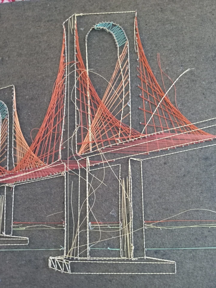 Imagen de recuerdo vintage de San Francisco, puente Golden Gate 3D hecho con hilo de alambre Foto 2 de 3