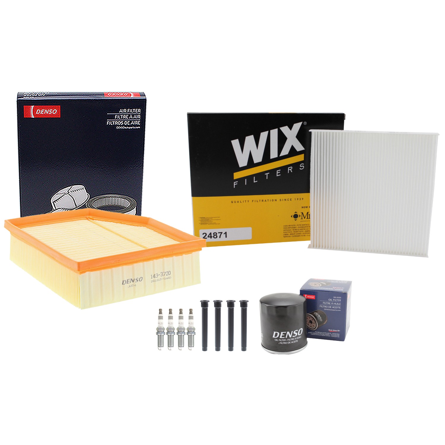 Denso Tune Up Kit NGK 4 Spark Plugs  Boots Kit for Dodge Dart 2.4 L4 SOHC Vin B
