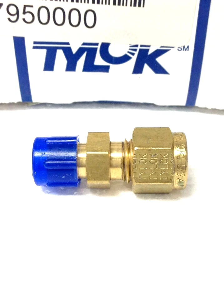 (Box of 50 pcs)  1/4 Tube x 1/8 MNPT Brass Compression Fitting Tylok B-4-DMC-2 - Image 3 of 3