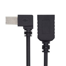20cm 90 Degree Left Angled USB 2.0 B Male To Female Extension Cable Cord