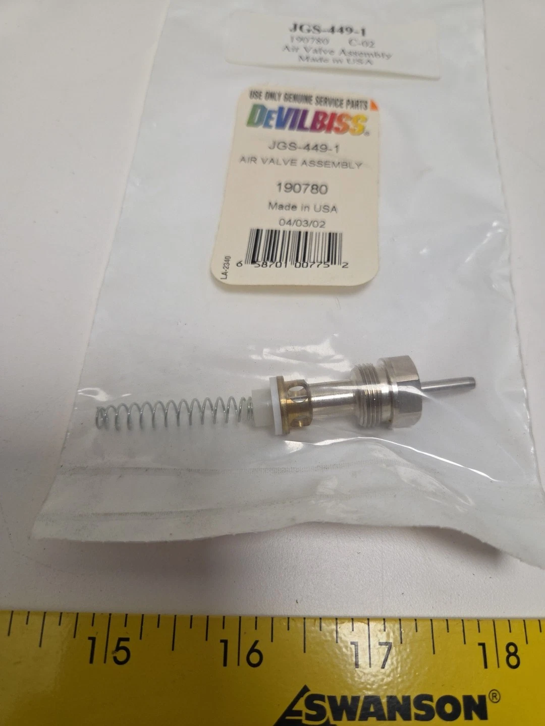 Узел штока воздушного клапана (№22) для краскопультов DeVilbiss JGA - Pressure Feed Spraygun