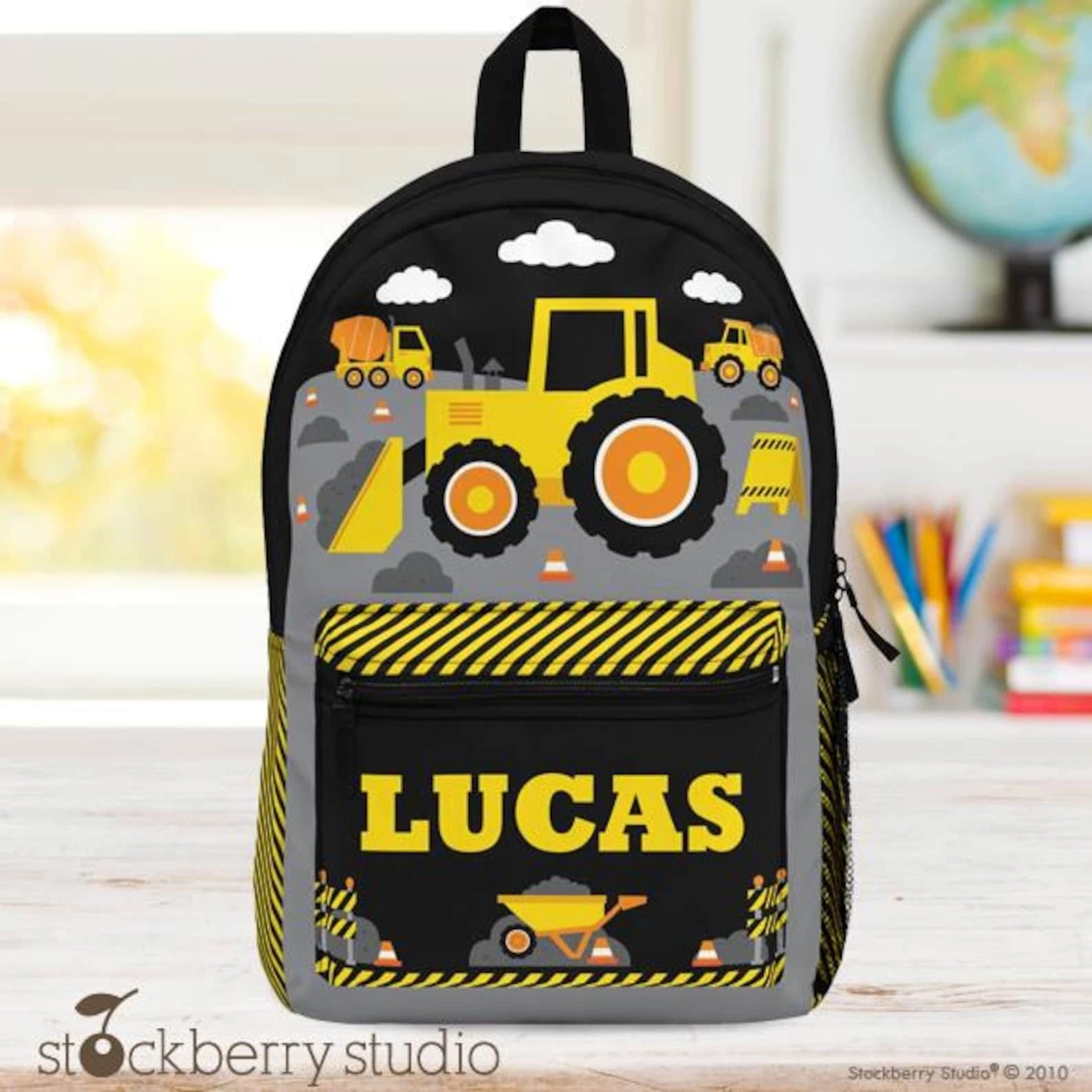 Personalized Construction Backpack, Back to School Bag