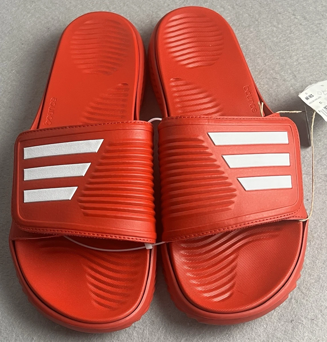 Adidas Alphabounce Slide 2.0 Men 13 Red White Adjustable Strap Sandals Bounce Adidas Alphabounce Slides 2 Red White Sandals IE6422 Comfort  main image 3