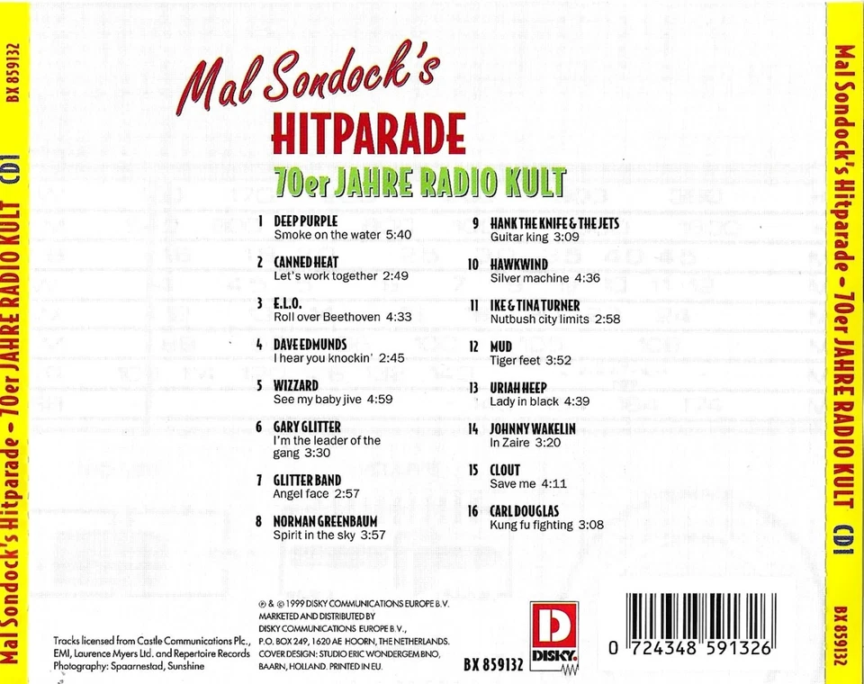 Mal Sondock's Hitparade - 70er Jahre Radio Kult CD 1999 Hard-Rock 0724348591326 - Bild 3 von 3