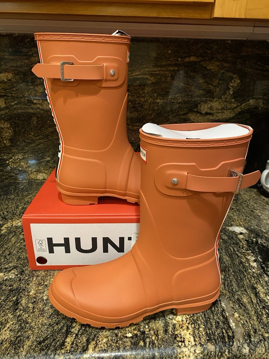 NEW Womens Hunter Original Short Logo Backstrap Boots, size 9