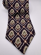 Burberrys of London Silk Tie USA Made Geometric Medallion Pattern NWT