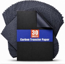 PSLER Black Carbon Paper for Tracing - 30Pcs Graphite Transfer Paper, A4