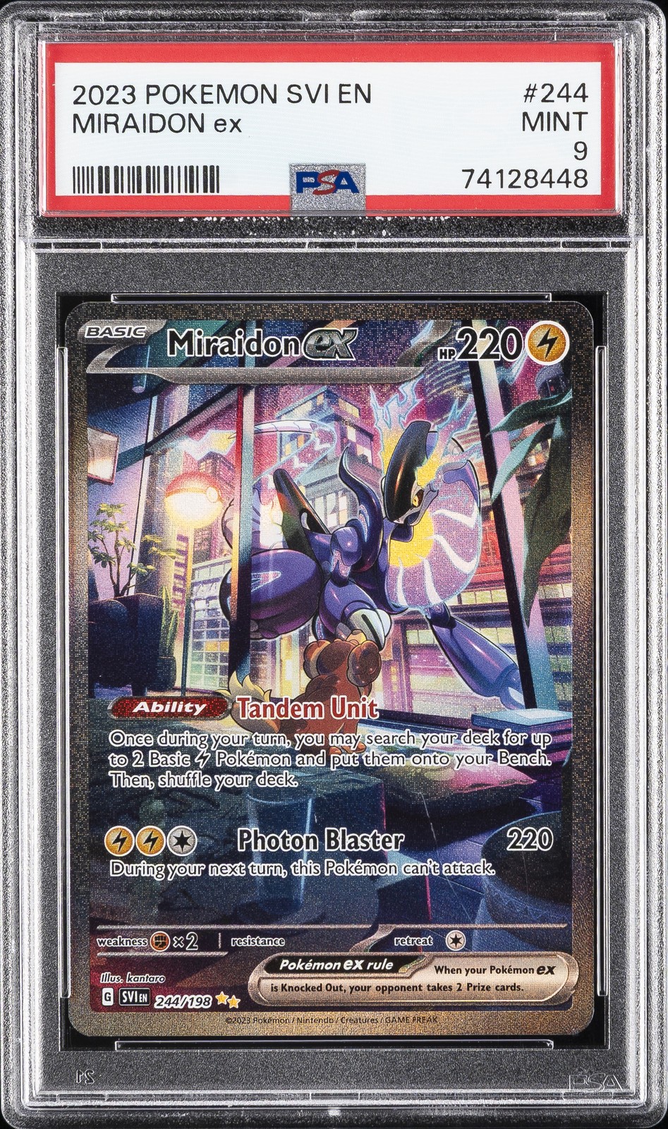2023 POKEMON SVI EN-SCARLET & VIOLET SPECIAL ILLUSTRATION RARE MIRAIDON EX PSA 9
