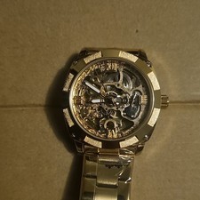 Automatic Skeleton Dial Roman Numerals Gold T...