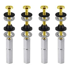 4 PCS Universal Toilet Seat Bolts Kit Heavy Duty Solid Brass Toilet Bolts