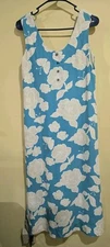 2piece Semi Sheer Sleeveless Floral Butterfly Dress W/Shawl Set Blue Medium