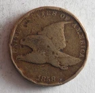 1858 UNITED STATES PENNY - FLYING EAGLE - RARE TYPE - Great Coin - Lot #Y16