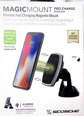 New Scosche MagicMount Pro Charge Wireless Fast Qi Charging Car Mount - New
