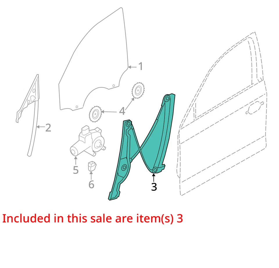 Driver Front Window Regulator 4 Door Gran Coupe Fits 17-20 BMW 430i Foto 3 de 4