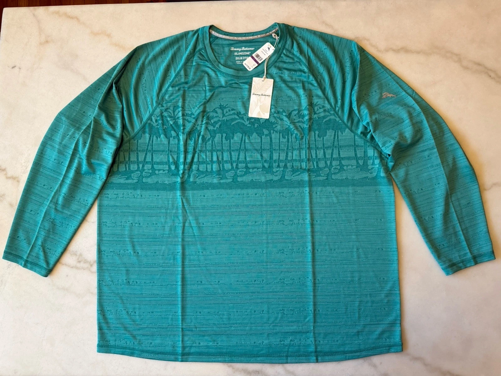 Tommy Bahama Big & Tall 2XLB Palm Blvd LS Shirt Gulf Shore Green NWT $138