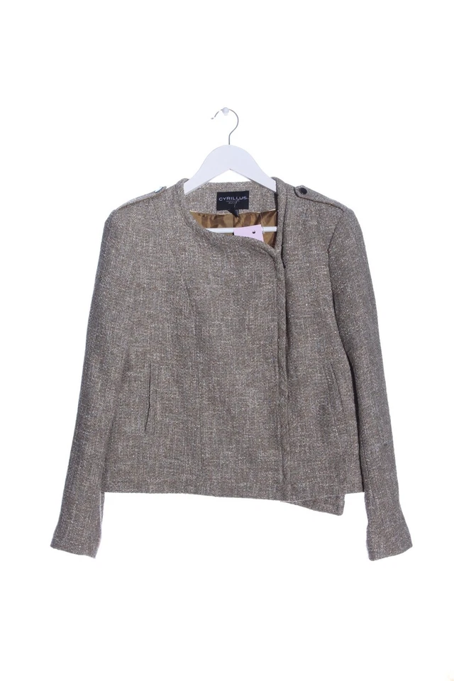 CYRILLUS PARIS Veste motard Dames Veste T EU 40 gris clair style décontracté - Photo 4/4