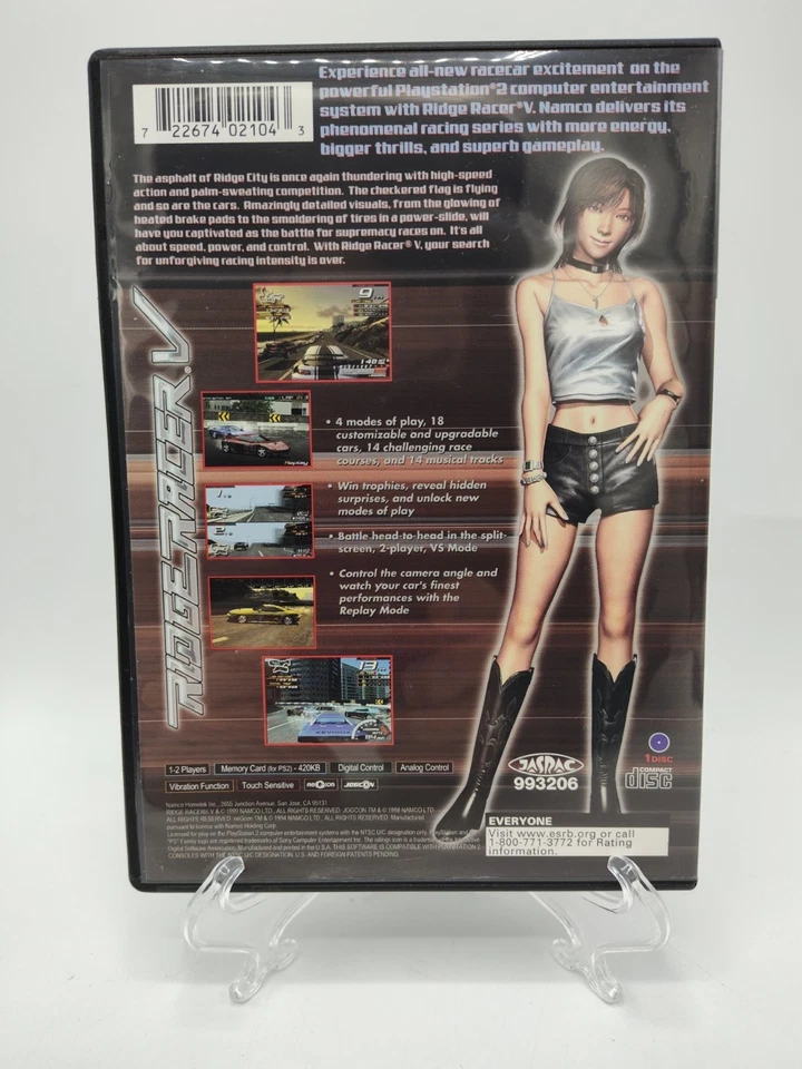 Ridge Racer V (PS2, 2000) *CIB  w/ Reg Card* VGC* Black Label* Tested! FREE SHIP - Image 3 of 4