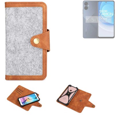 Filzhülle für Tecno Camon 19 Neo Handy-Tasche hellgrau