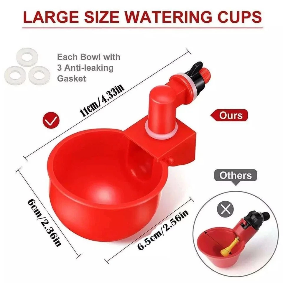 10 ШТ. Автоматические Чашки для Полива Курицы Поилка для Птицы Поилка Поилка Утка Перепелка Курица Новая - Изображение 3 из 4