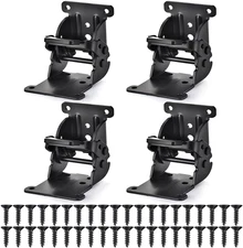 4 Pack Folding Brackets, Self-Locking Hinges with Screws & Non-Slip Pads, 500LB
