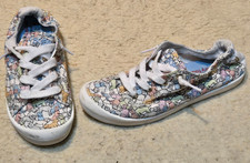 BOBS from Skechers Women's Shoes Size 7.5 Dog Print Memory Foam Slip-On Sneakers