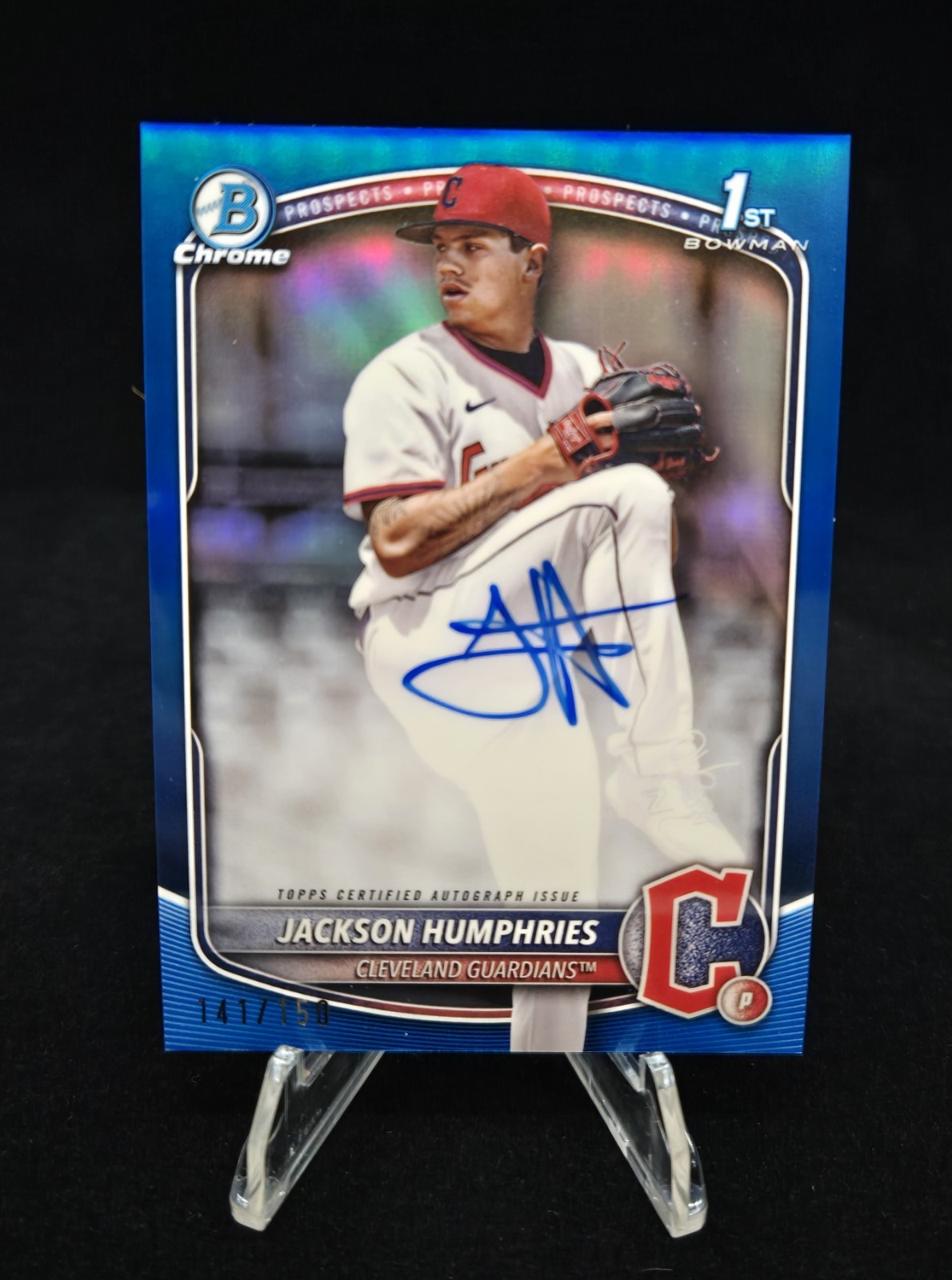 2025 Bowman Jackson Humphries Chrome Auto Blue Refractor 1st #141/150