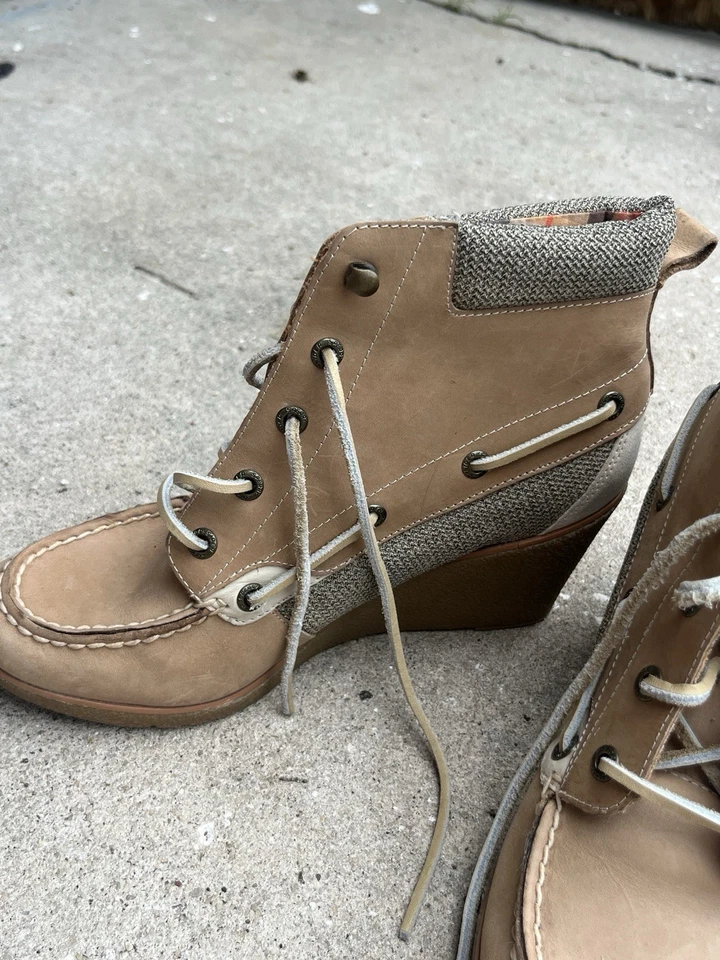 Botas al tobillo Sperry Top-Sider Wedge 9103094 tostadas con cordones para mujer 8 Foto 4 de 4