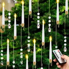 Christmas Tree Candles with Remote Timer 24 Pack LED Crystal Candle Lights Ba...