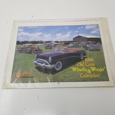 Wheel and Wings 1988 Calendar Vintage Vehicles Old Cars Publication New Sealed