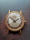 Vintage 1974 Timex Mechanical Men's Watch 33mm Gold Tone FOR PARTS OR REPAIR