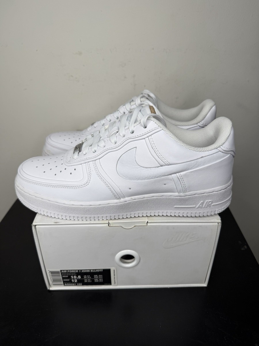 DS John Elliott x Nike Air Force 1 Low Triple White Size 10.5 Rare