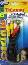 3 RCA Plugs to 3 RCA Plugs Cable 6 ft. Male to Male