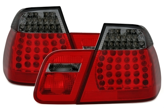 Feux arrière LED fumés BMW E46 Berline look sport pour conduite de nuit