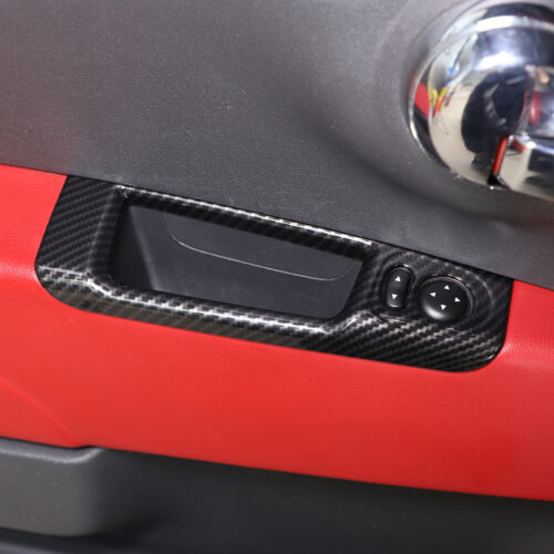 Carbon Optik Tür Rückspiegel-Einstellrahmen Passend für Abarth 500 595 FIat 500 - Picture 6 of 12