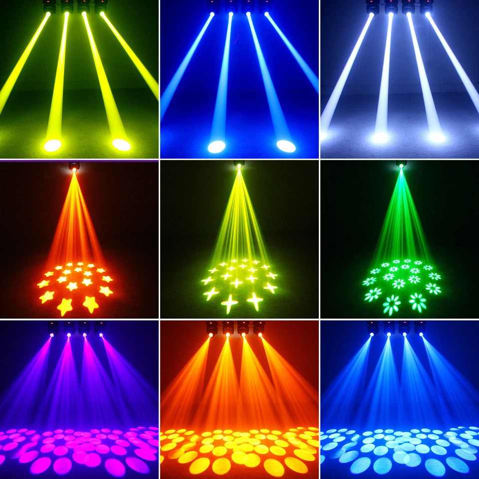 4X 200W LED Beam Moving Head 18 Prisma 8 Gobo Bühnenlicht DMX dj Spot Partylicht - Bild 3 von 4