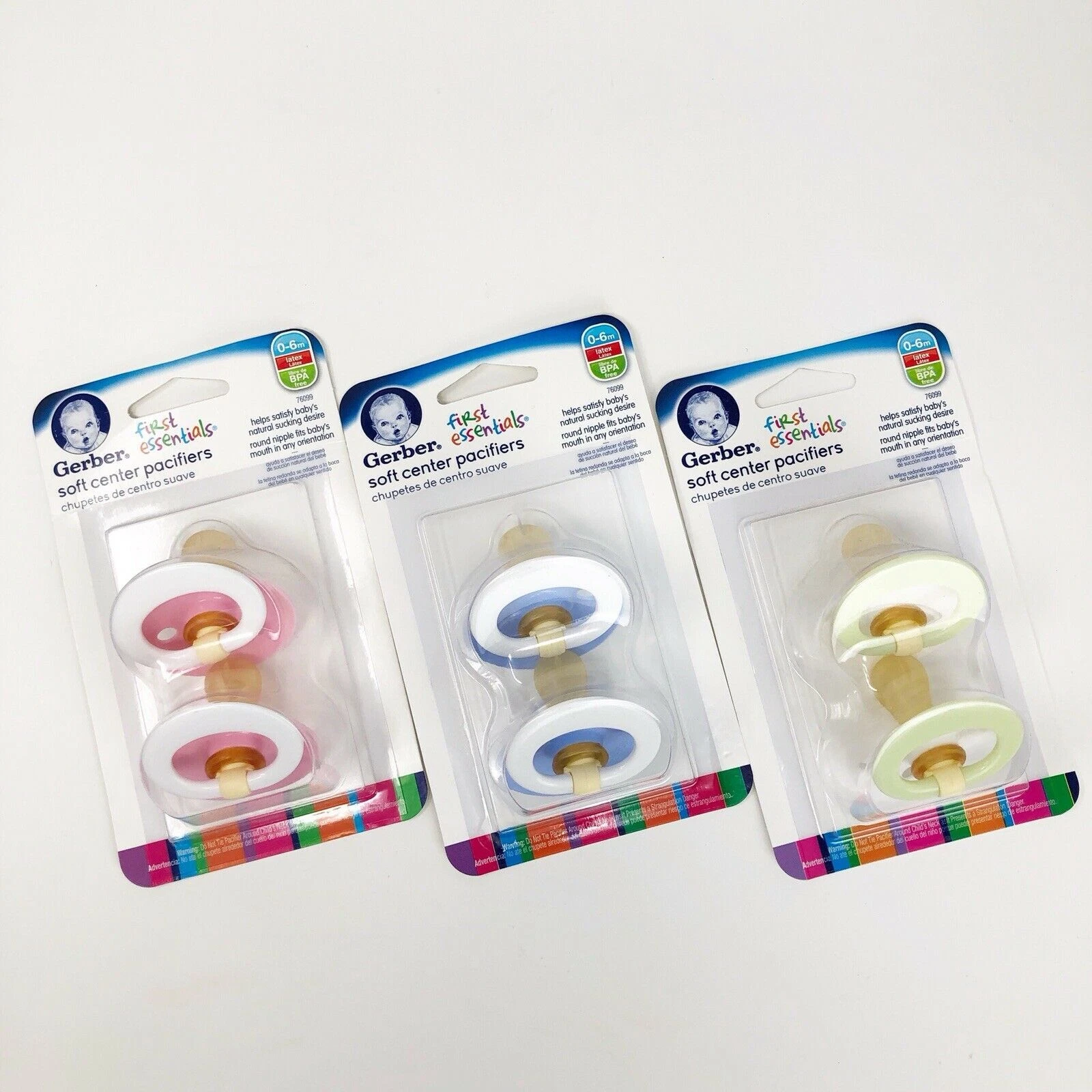 Gerber First Essentials Soft-Center Pacifier BLUE & WHITE 0-6 Months, 2 Pack
Opens in a new window o