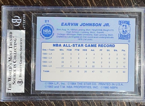 Pop 1 of 13!🔥1984 Magic Johnson STAR ALL-STAR #21 BGS 9 w/ 9.5 subs Topps Fleer - Picture 6 of 12