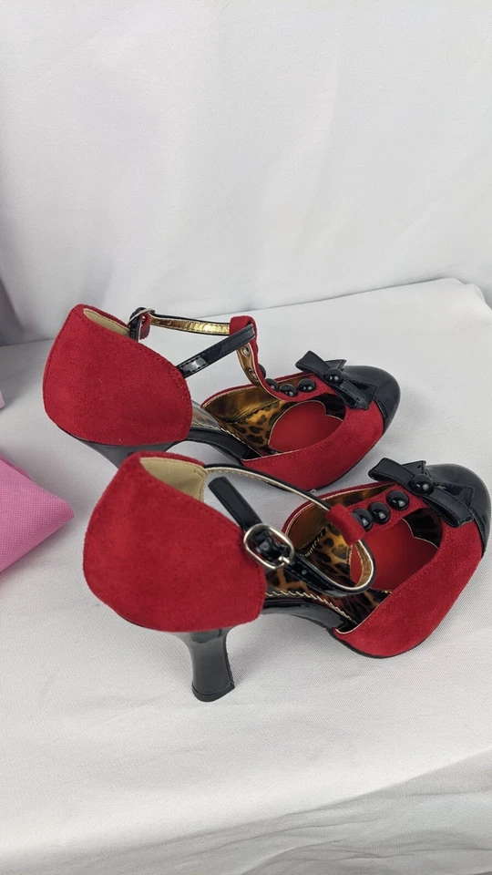 Лодочки PIN UP COUTURE SMITTEN-10 Rot Wildleder Rockabilly Lolita Abend Tabledance - Изображение 3 из 4