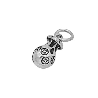 Sterling Silber oxidiert massiv Geldbeutel Beutel Charm Anhänger - 17mm, 2,7g
