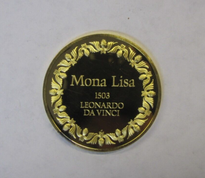 Franklin Mint フランスの銀貨 Mona Lisa da Vinci Franklin Mint 100 Greatest Masterpieces Davinci Mona Lisa 925