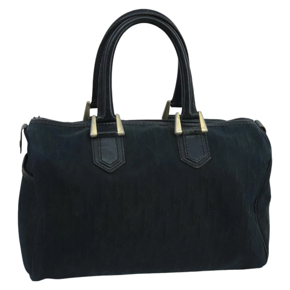 Sac Boston toile trotteur Christian Dior bleu marine authentique mr713