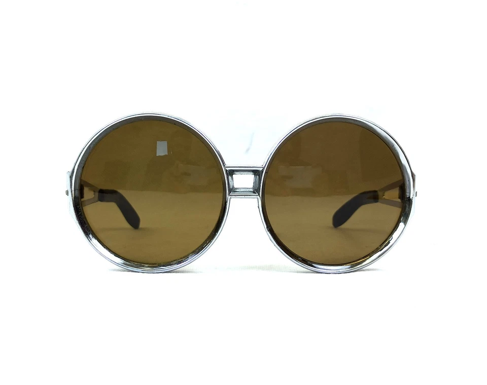 Gafas de sol redondas metálicas vintage Rockabilly Italia Roma años 60 unisex 62-18 140 Foto 3 de 4