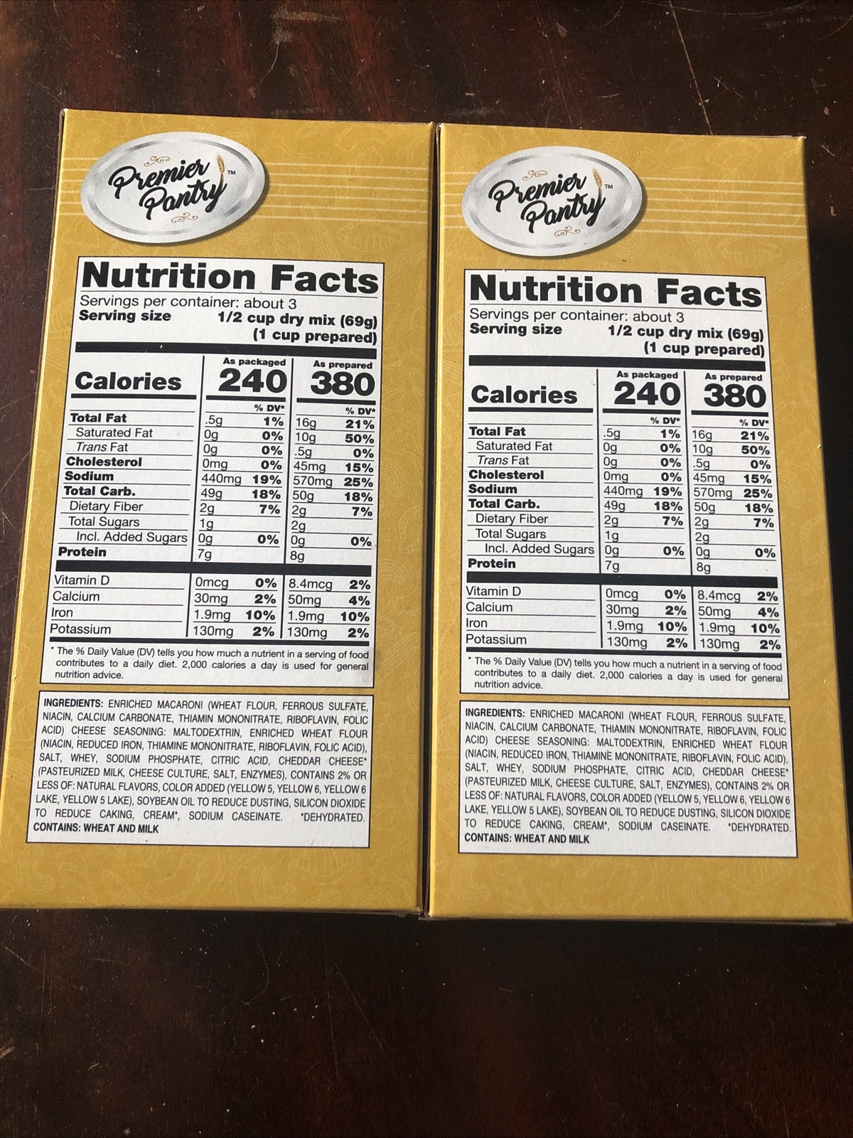 Lot Of 2 Premier Pantry Macaroni and Cheese Dinner Exp. 05/24/2024 eBay