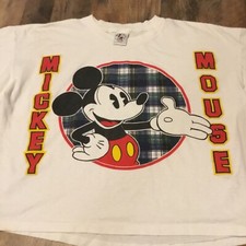 Mickey Mouse Disney Vintage T-Shirt White Single Stitch 90s Made In USA EUC